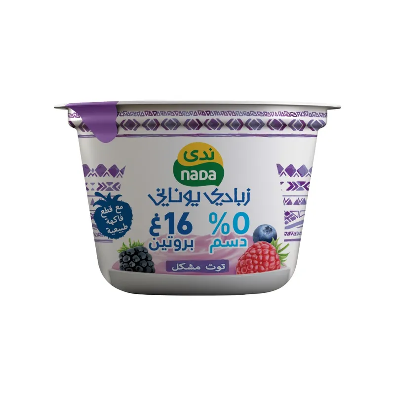 ندى زبادي يوناني كامل الدسم توت مشكل 160غ