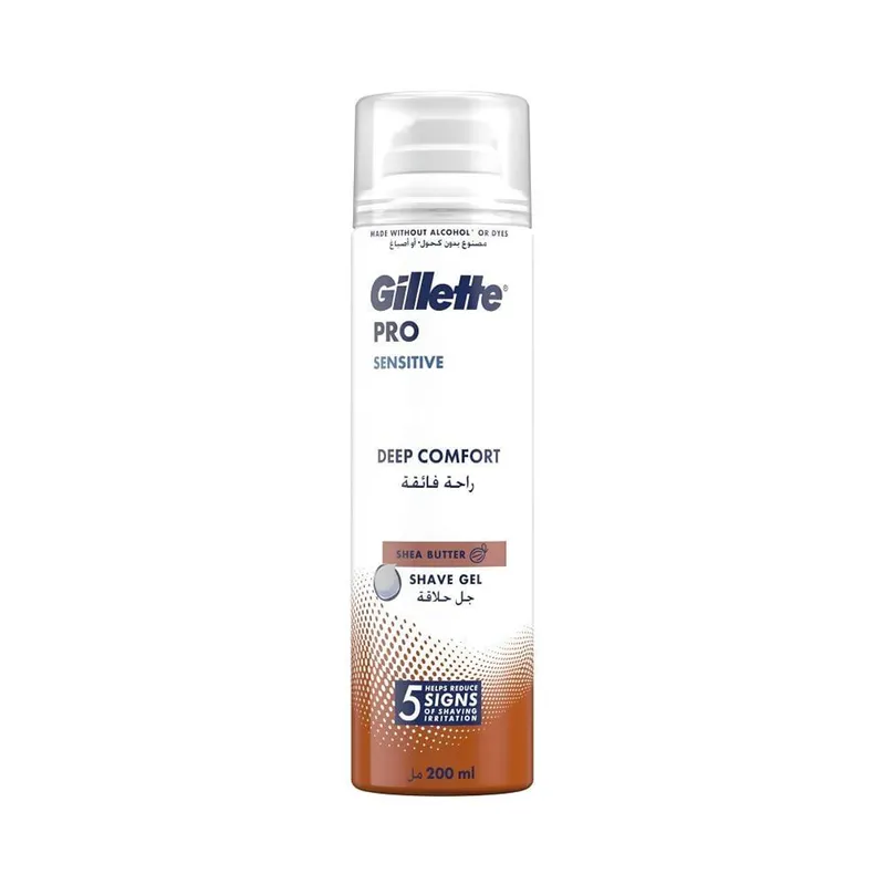 جل حلاقه جيليت بدون كحول للبشره الحساسه 200مل