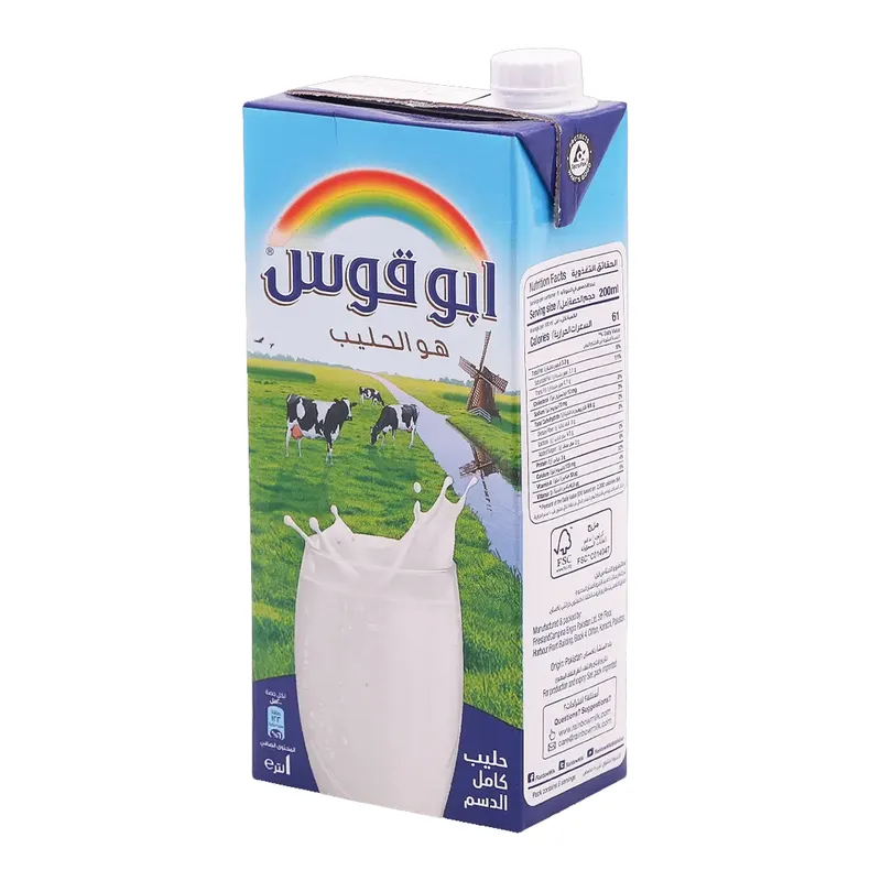 ابو قوس حليب كامل الدسم 1 لتر