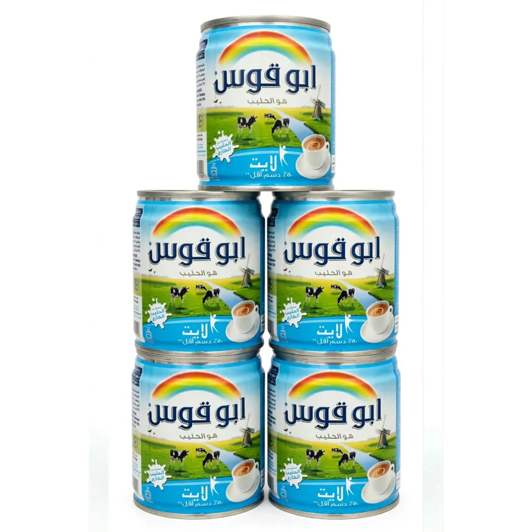 ابوقوس حليب مبخر قليل الدسم (لايت) 170جم — شدة*5