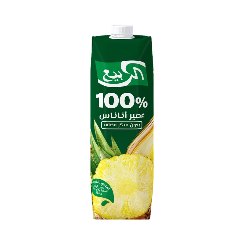 الربيع عصير اناناس 100% 1لتر