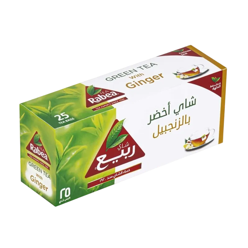 الربيع شاي أخضر بالزنجبيل 25 خيط