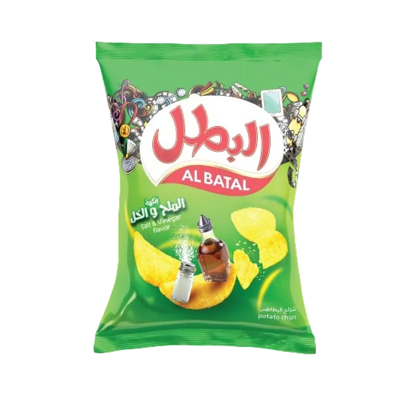 البطل رقائق بطاطس بالخل والملح 110 جم — كرتون*16