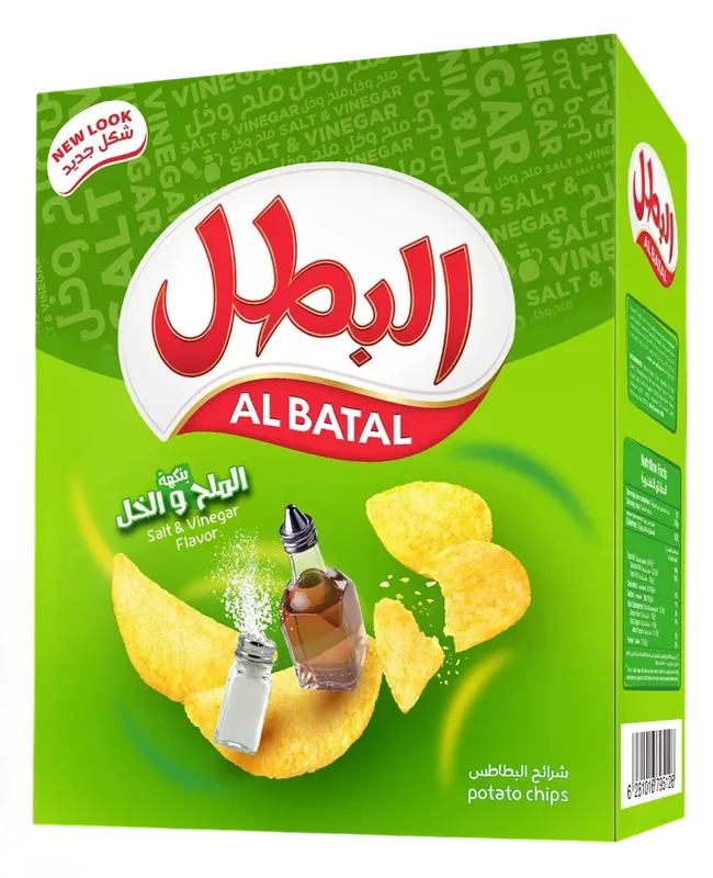 البطل بطاطس ملح وخل 12جم