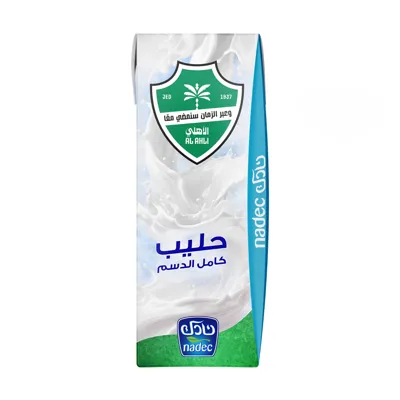نادك  الاهلي حليب  طويل الاجل كامل الدسم185 مل