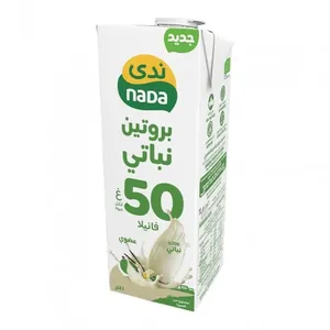 ندى مشروب بروتين فانيلا  نباتي عضوي 1لتر
