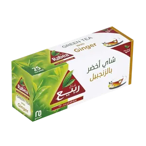 الربيع شاي أخضر بالزنجبيل 25 خيط